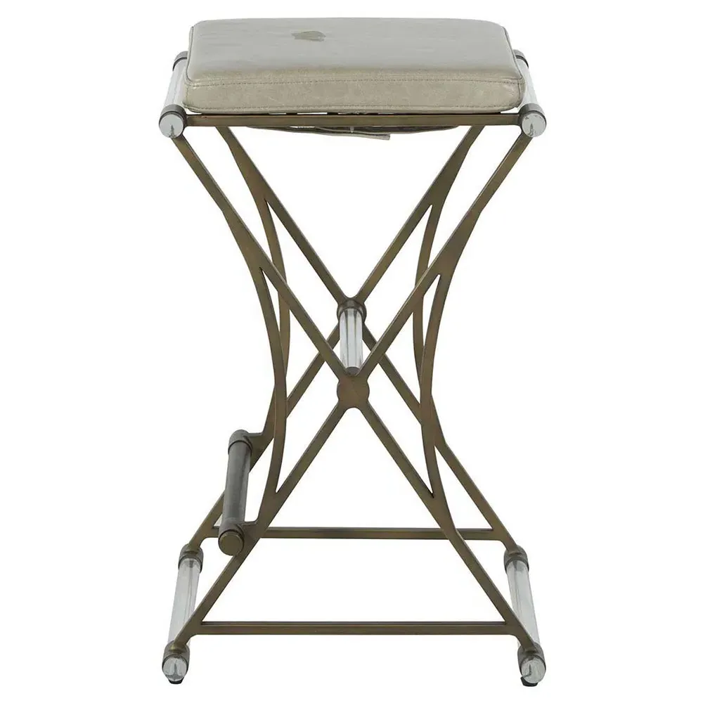 Flynn Counter Stool - Grey, Brass