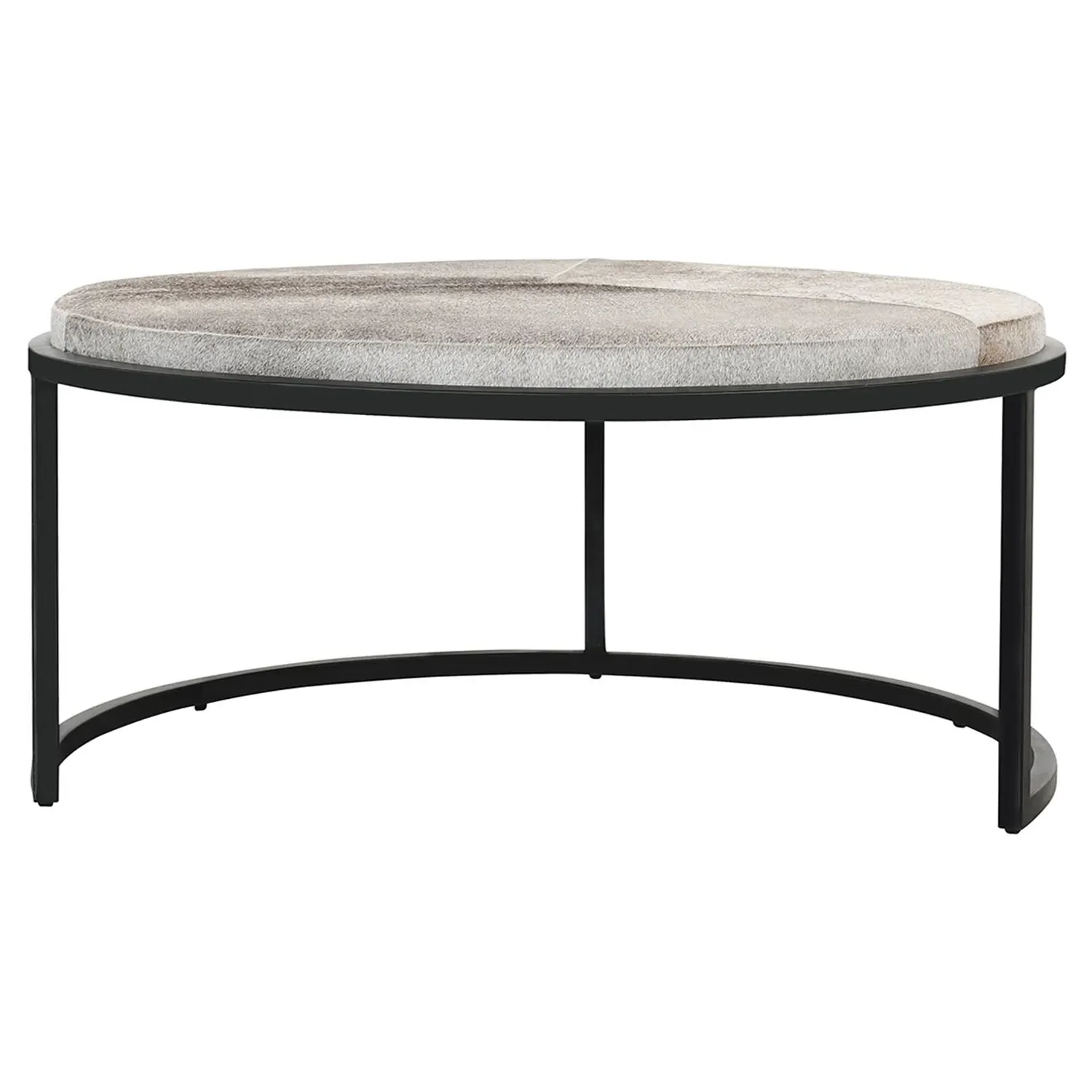 Flynn Round Nesting Tables - Grey, Hide