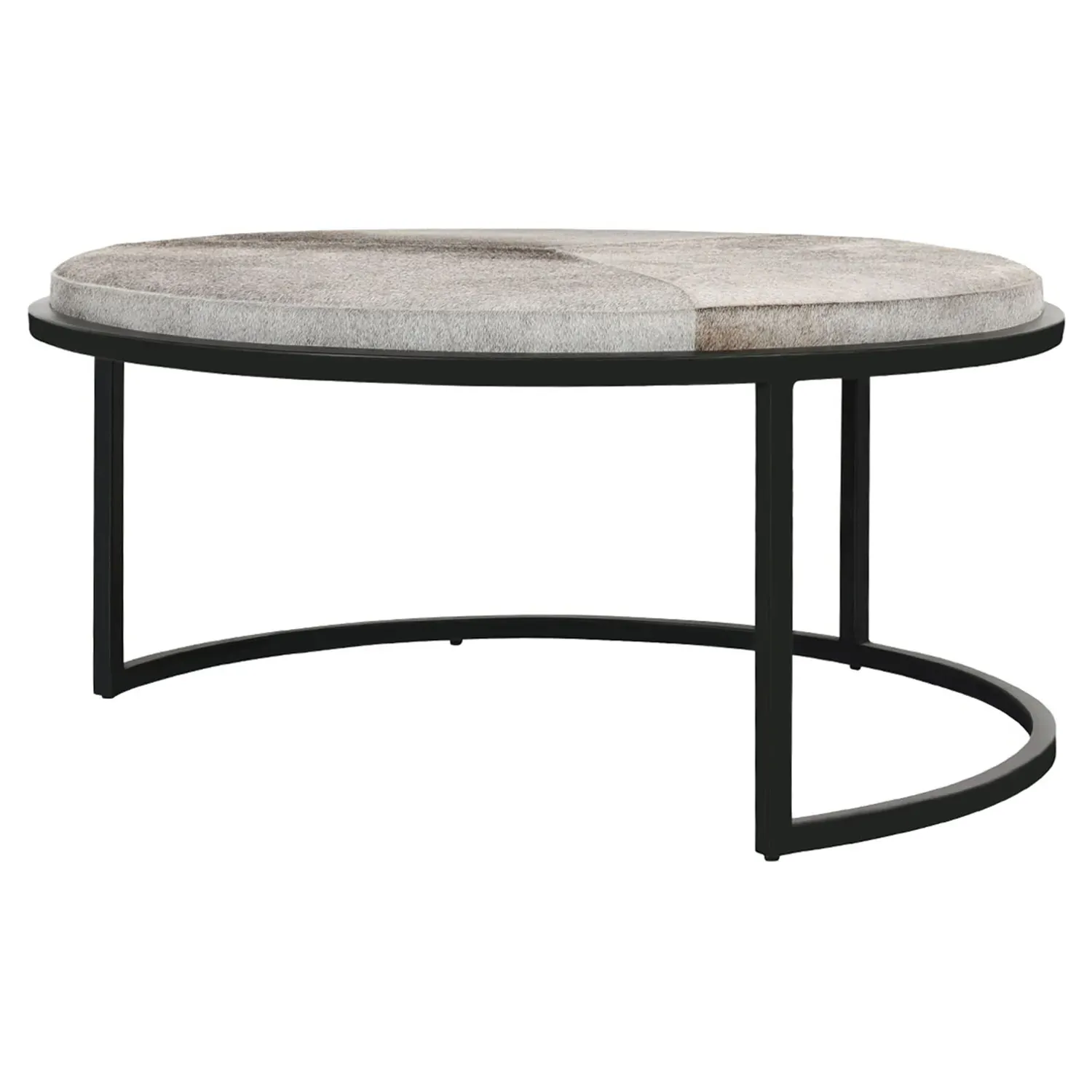 Flynn Round Nesting Tables - Grey, Hide