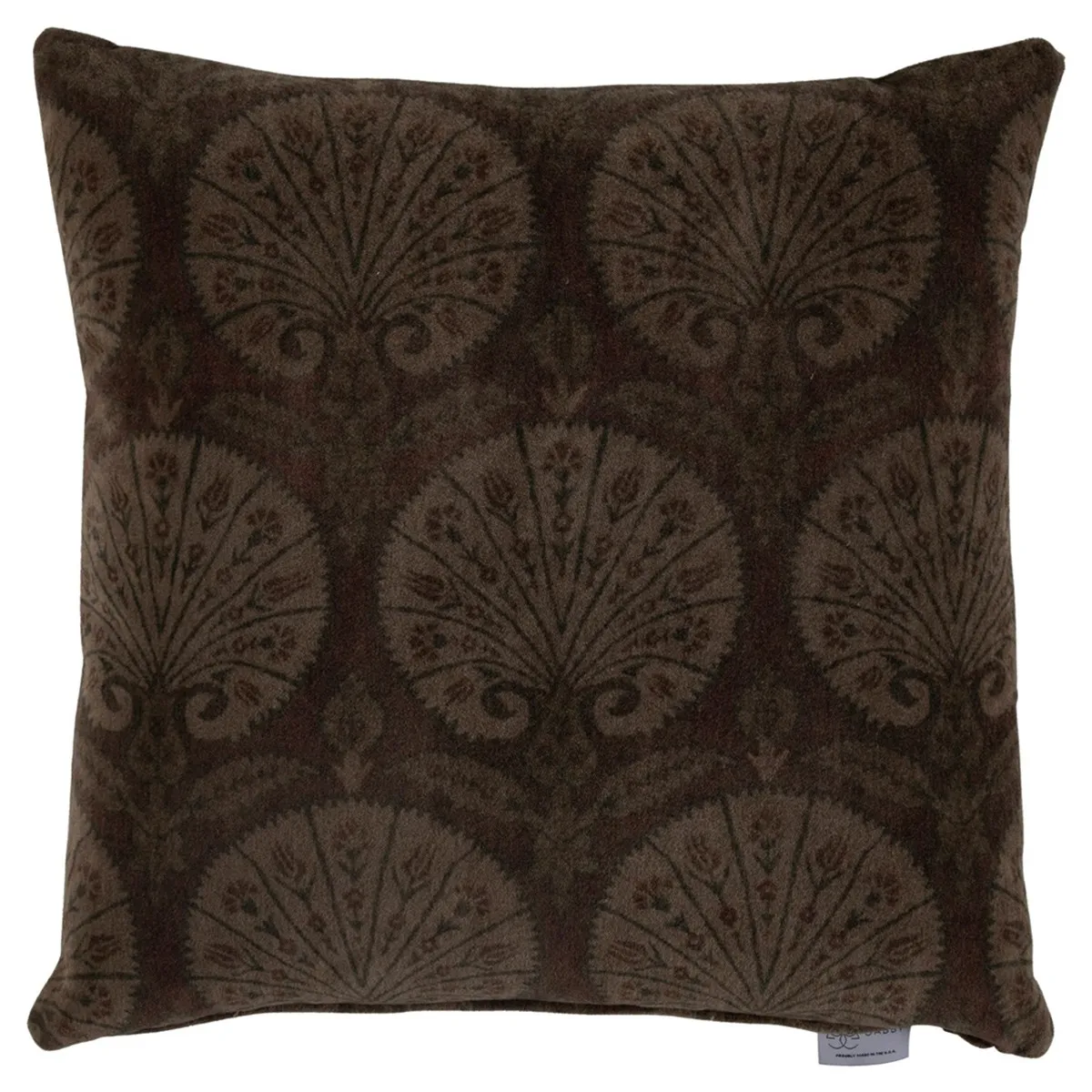 Folding Fan Square Throw Pillow - Brown, Linen