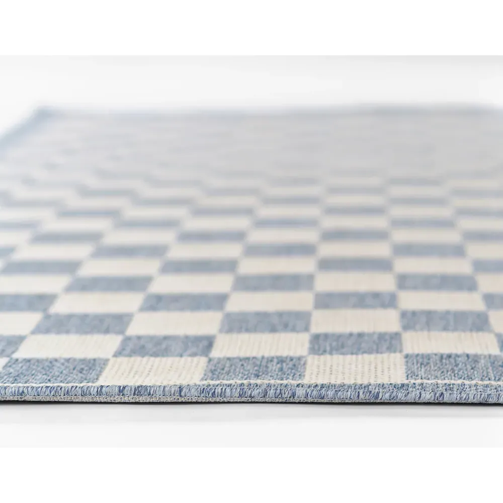 Ford 2x3 Checkered Indoor Outdoor Rug - Blue, Polypropylene