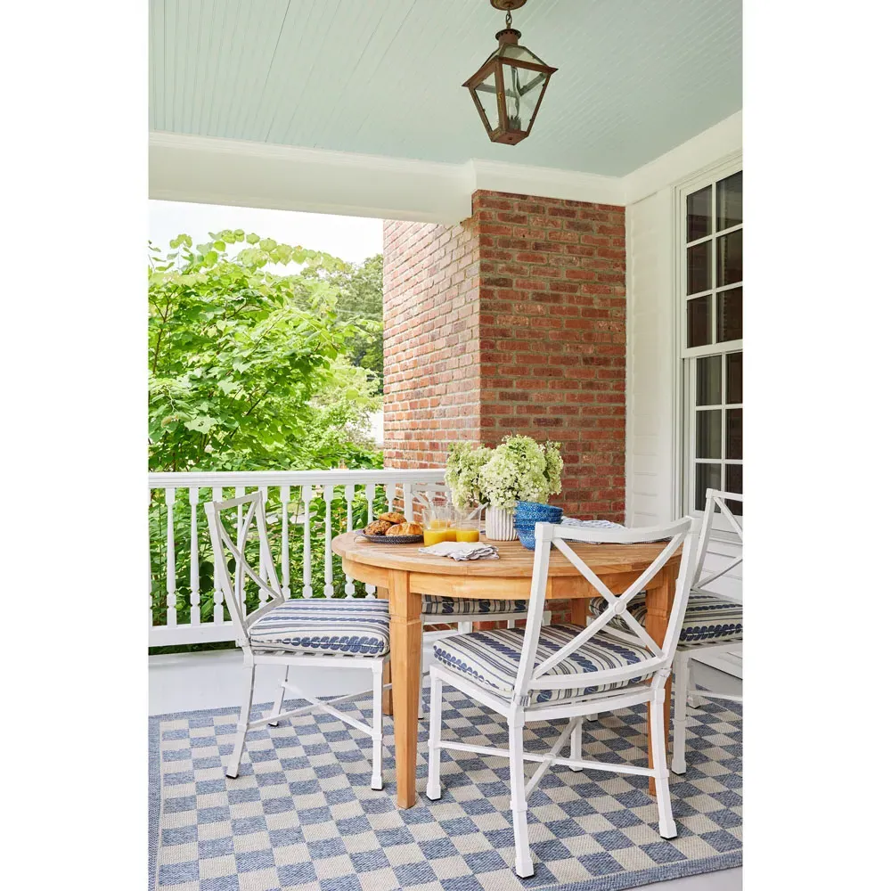 Ford 5x7 Checkered Indoor Outdoor Rug - Blue, Polypropylene
