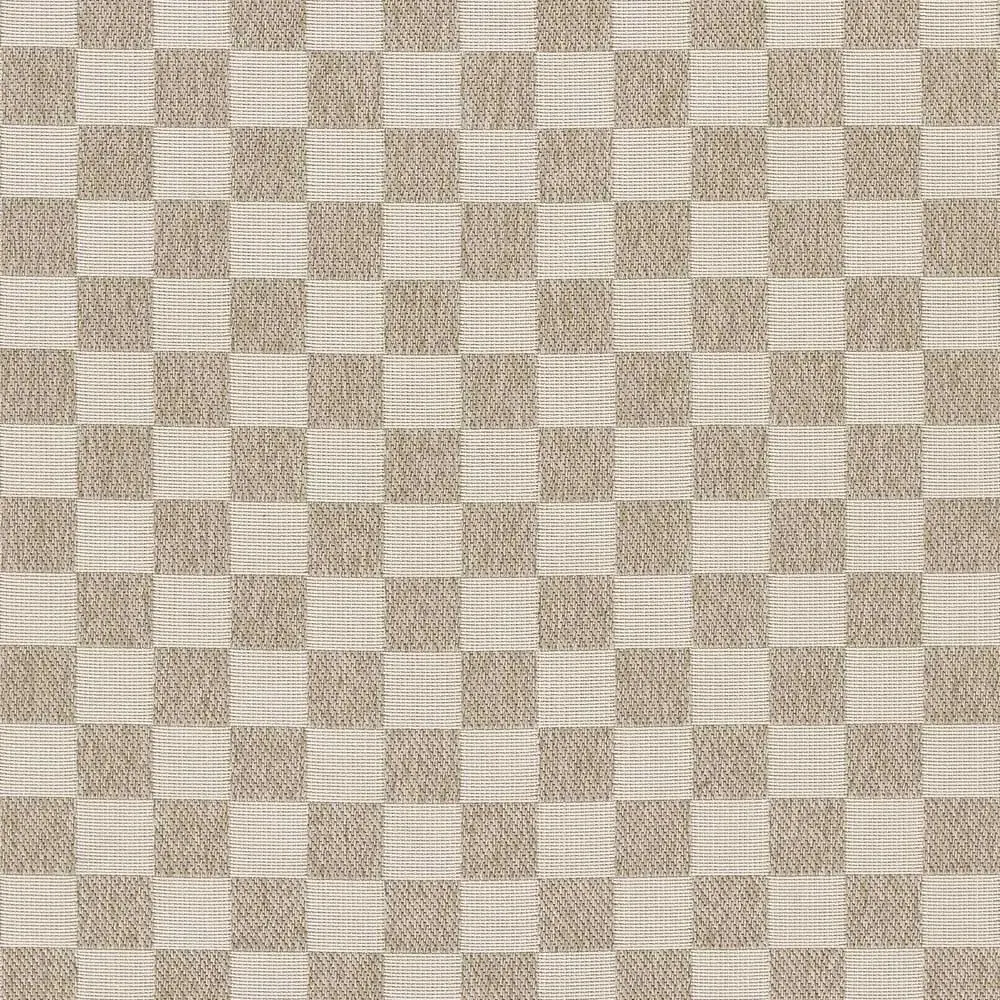 Ford 8x10 Checkered Indoor Outdoor Rug - Beige, Polypropylene