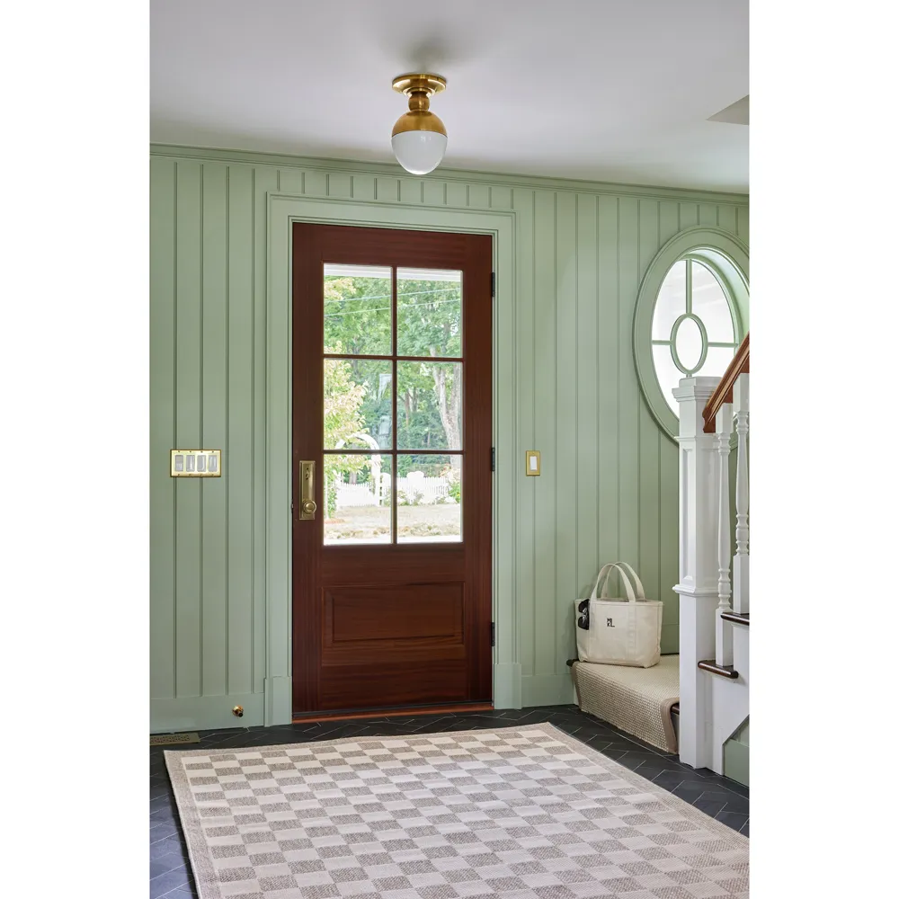 Ford 8x10 Checkered Indoor Outdoor Rug - Beige, Polypropylene