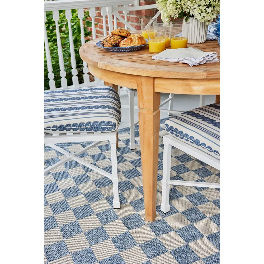 Ford 9x12 Checkered Indoor Outdoor Rug - Blue, Polypropylene