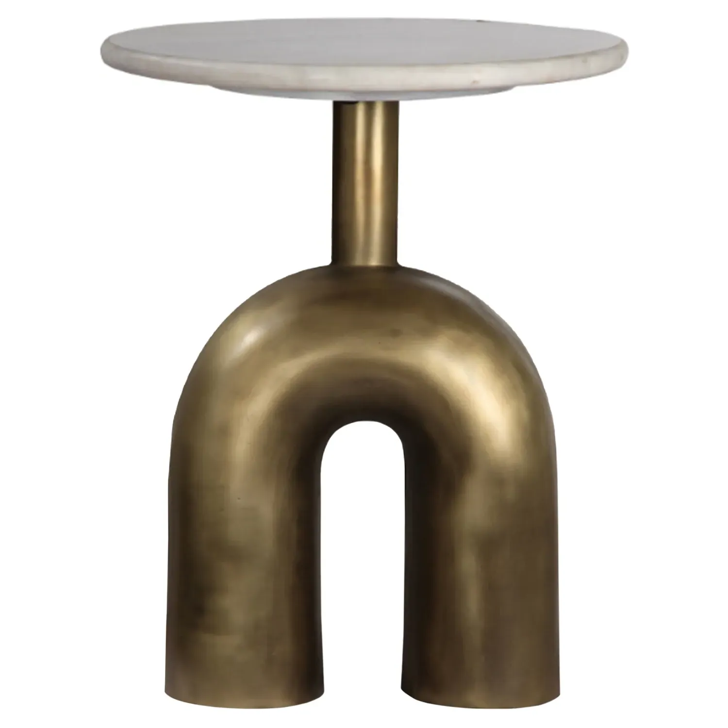 Ford Round Side Table - White, Marble image