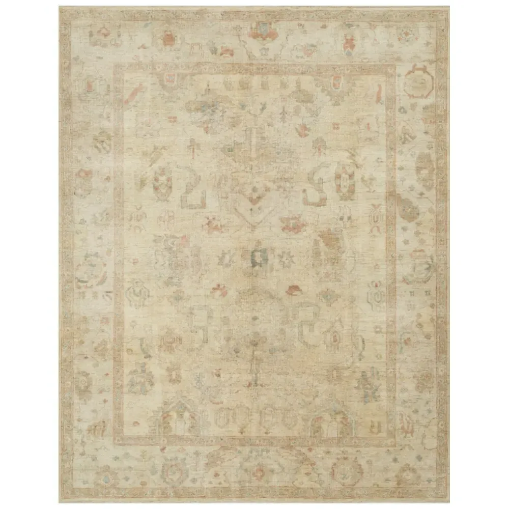 Forrest French Hand Knotted Rug 7'9"x9'9" - Tan Stone, Wool