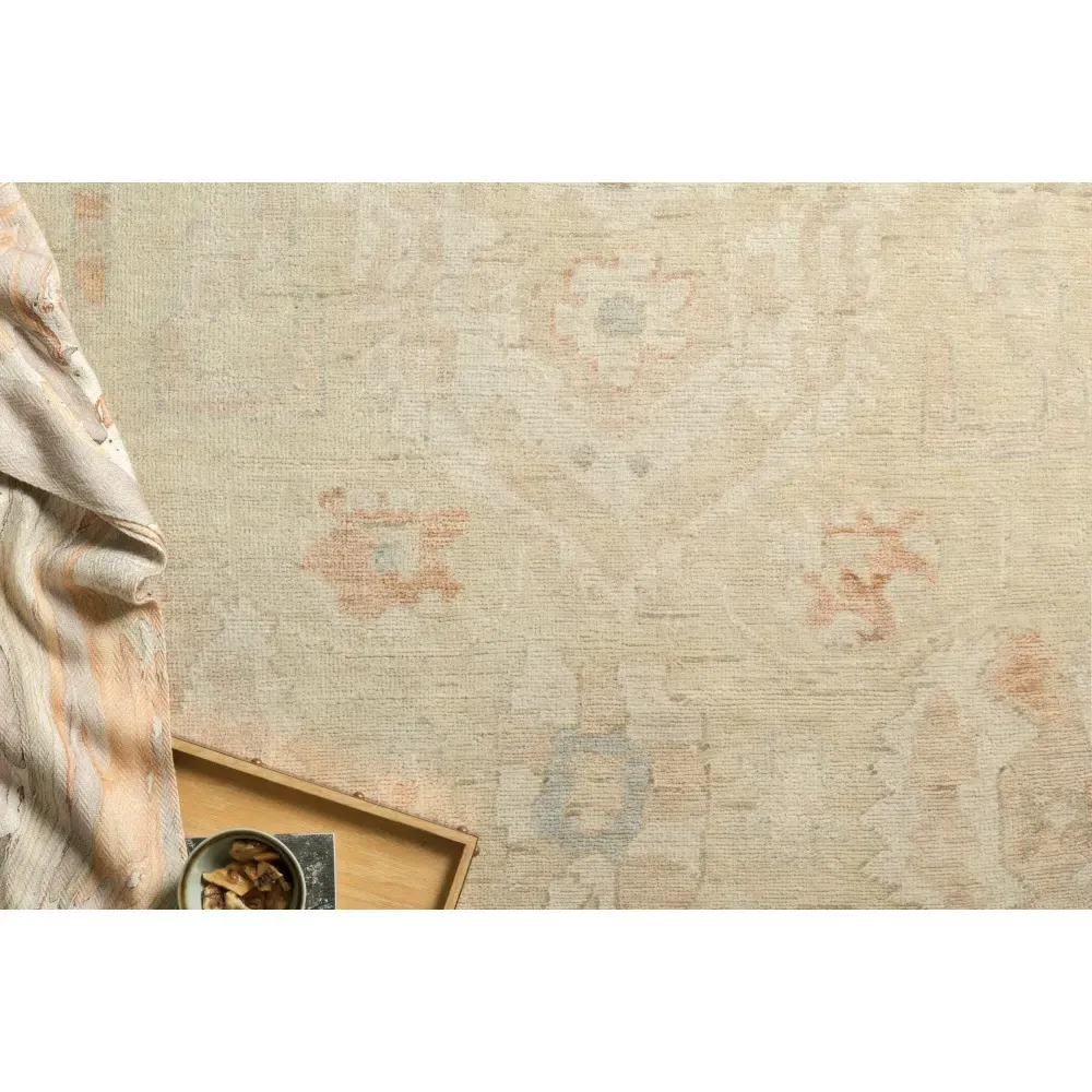 Forrest French Hand Knotted Rug Sample - Tan Stone, Wool