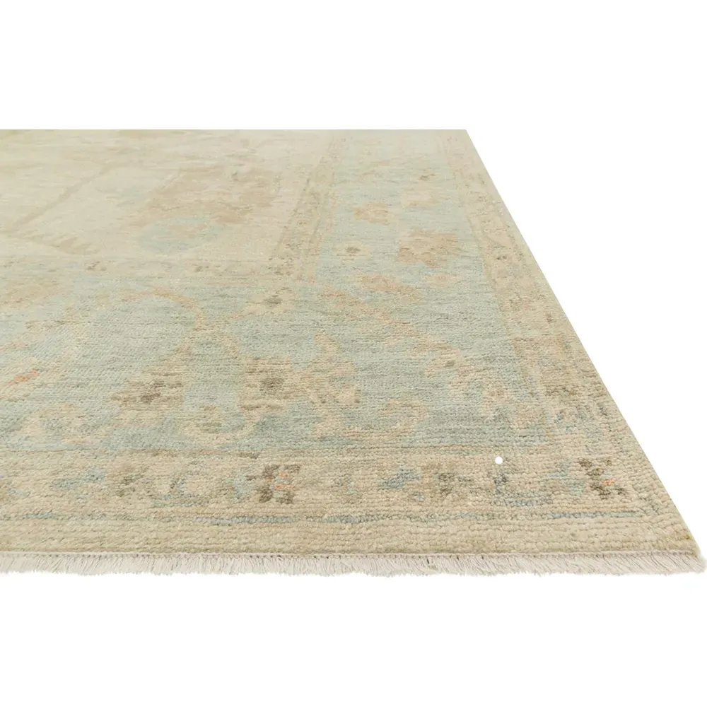 Forrest Patterned Hand Knotted Rug Sample - Blue Stone, Wool