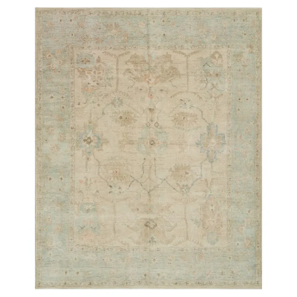 Forrest Patterned Hand Knotted Rug Sample - Blue Stone, Wool image