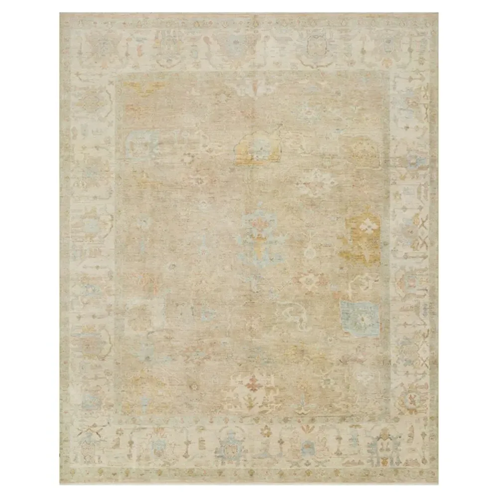 Forrest Patterned Hand Knotted Rug Sample - Dune Sky, Wool