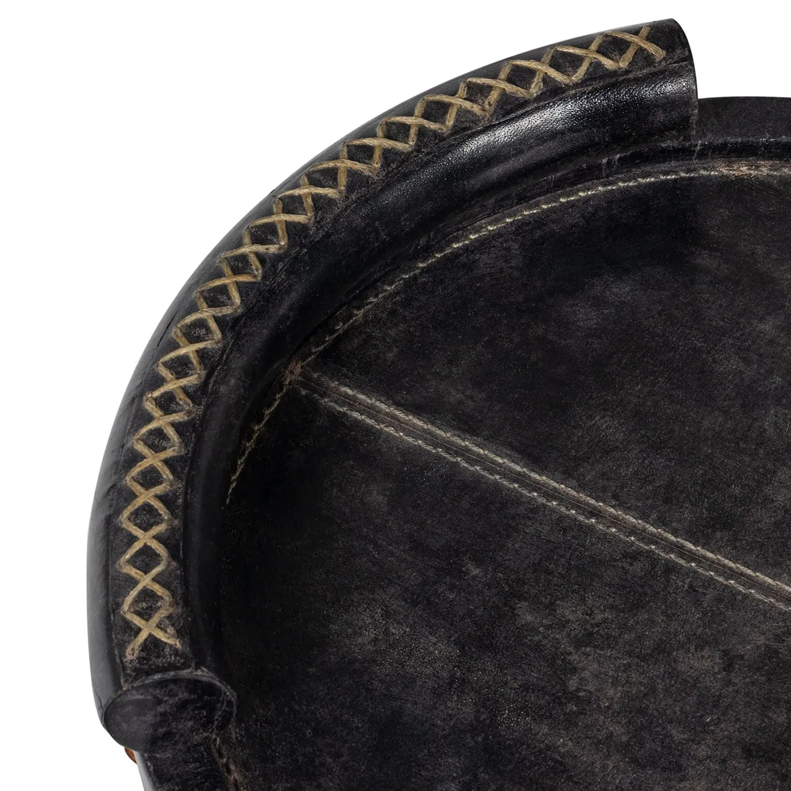Forte Oval Decorative Tray - Black, Leather