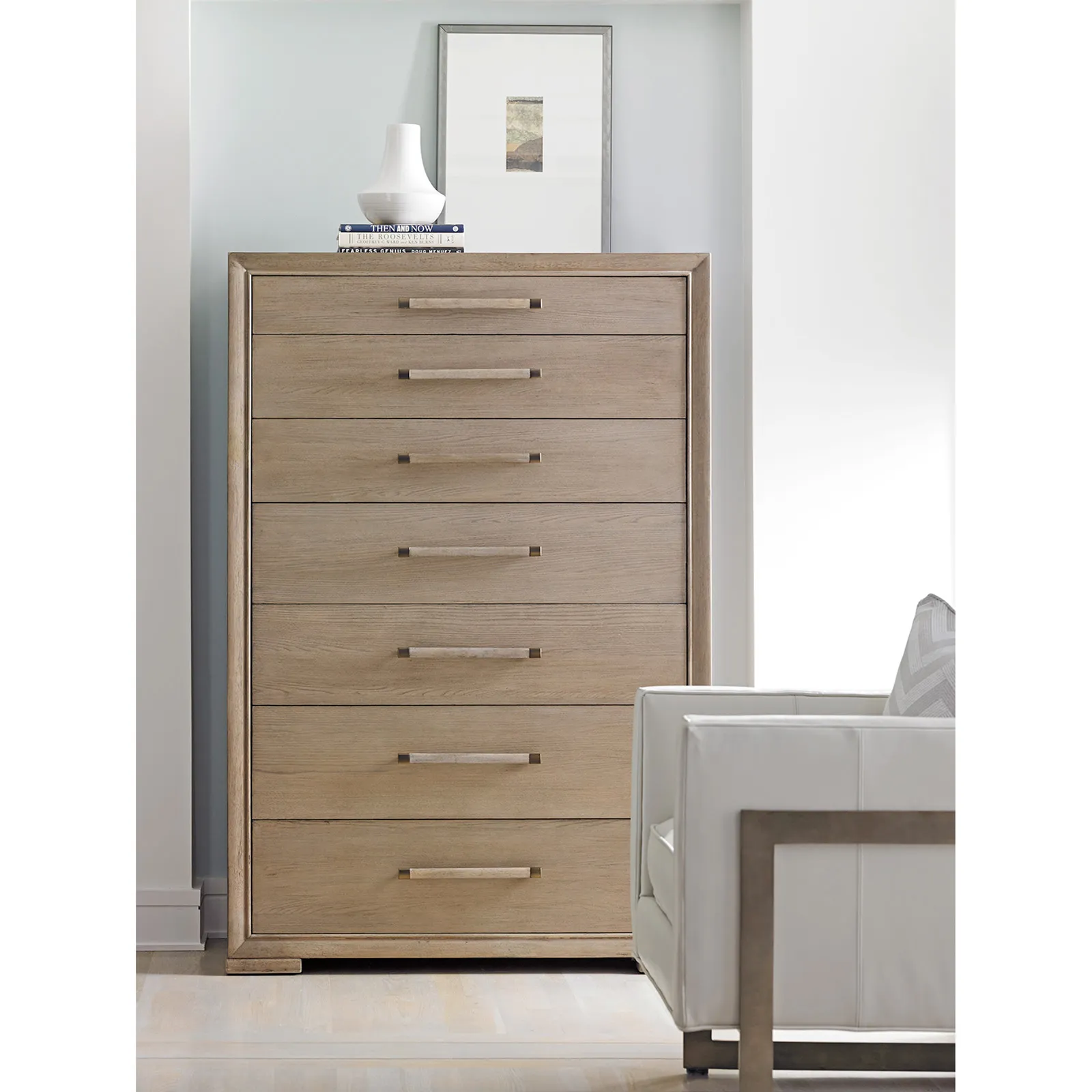 Foster 7-Drawer Tallboy Chest - Taupe, Wood