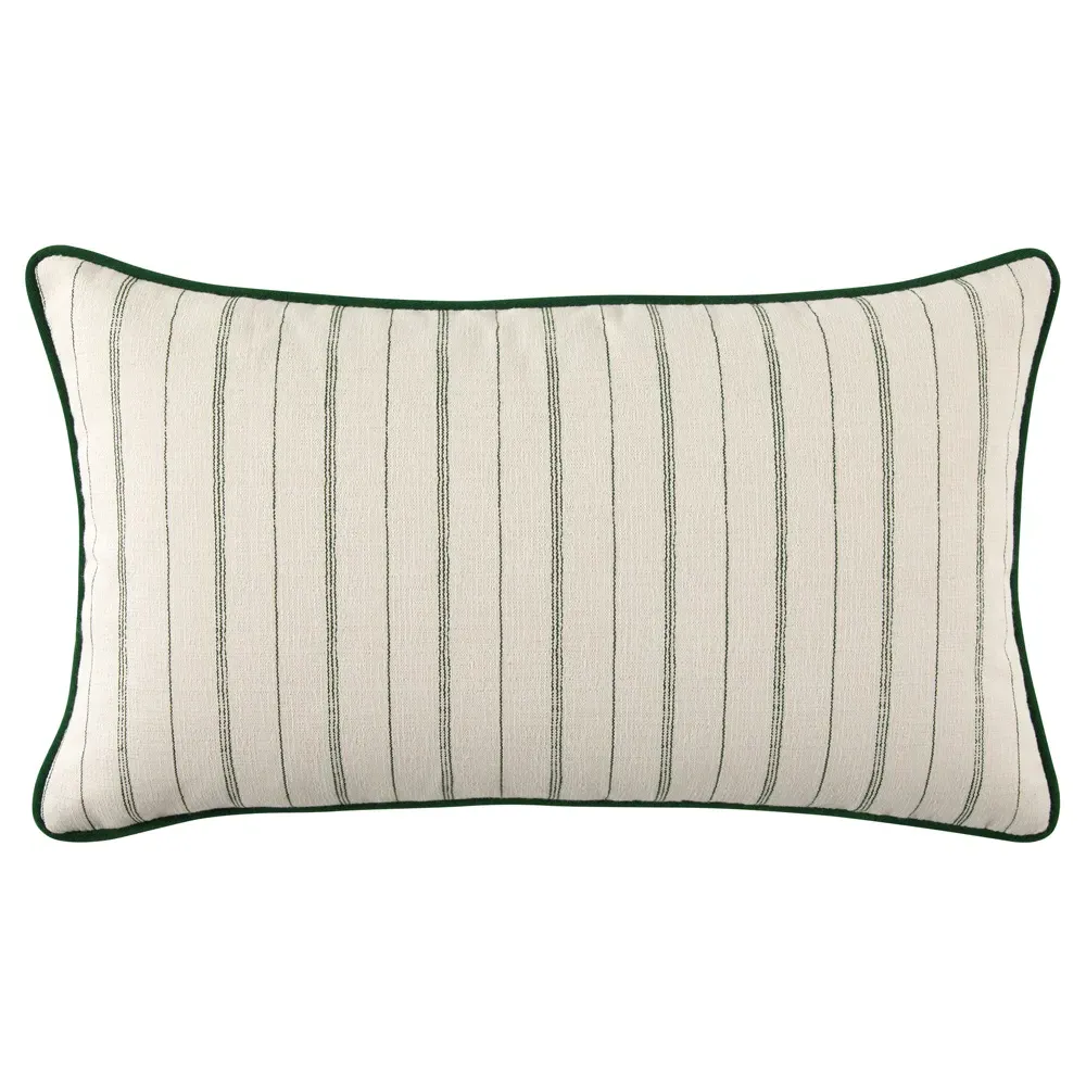 Franca French Striped Indoor Outdoor Throw Pillow - Green