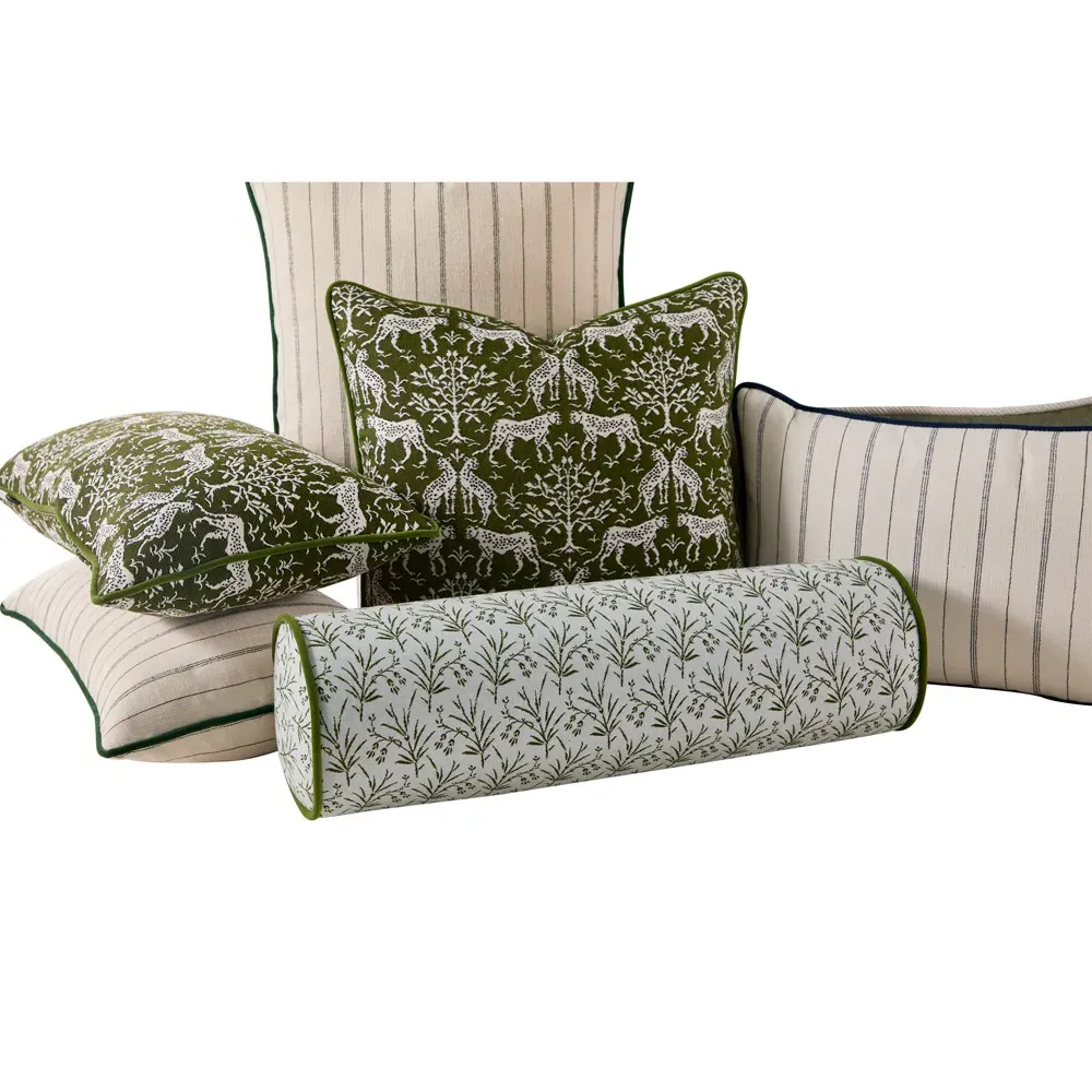 Franca French Striped Indoor Outdoor Throw Pillow - Navy Blue