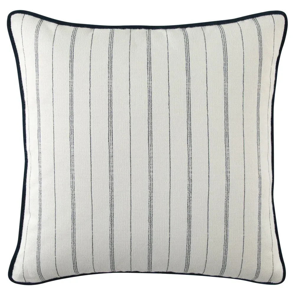 Franca French Striped Indoor Outdoor Throw Pillow - Navy Blue