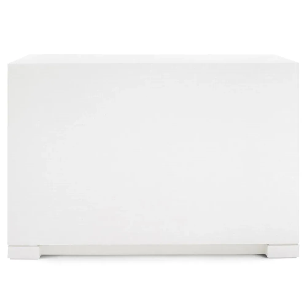 Frances 6-Drawer Wood Dresser - White, Grasscloth