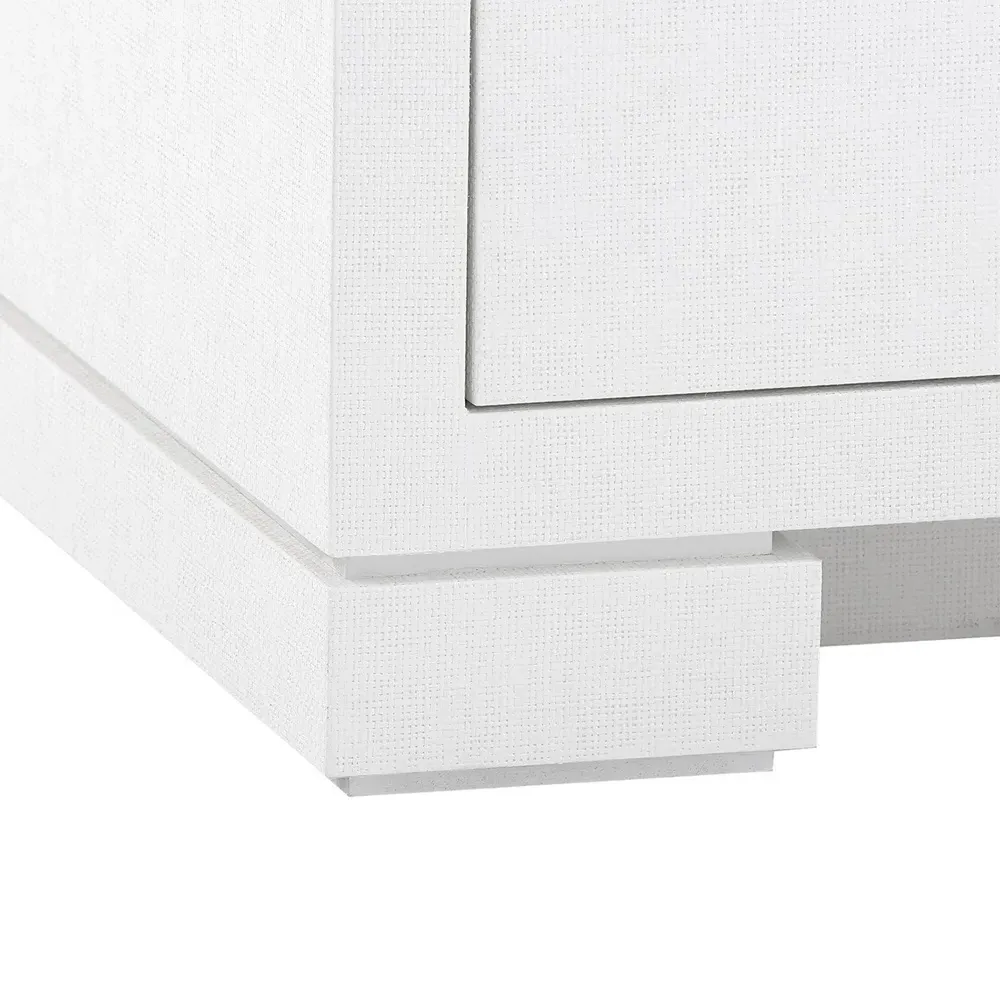 Frances 6-Drawer Wood Dresser - White, Grasscloth