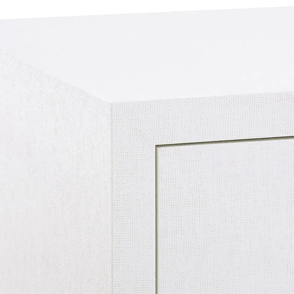 Frances 6-Drawer Wood Dresser - White, Grasscloth