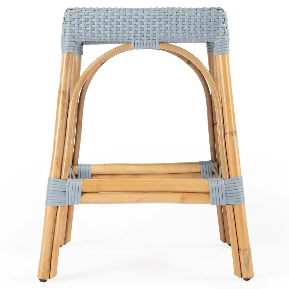Frances Counter Stool - Blue, Rattan