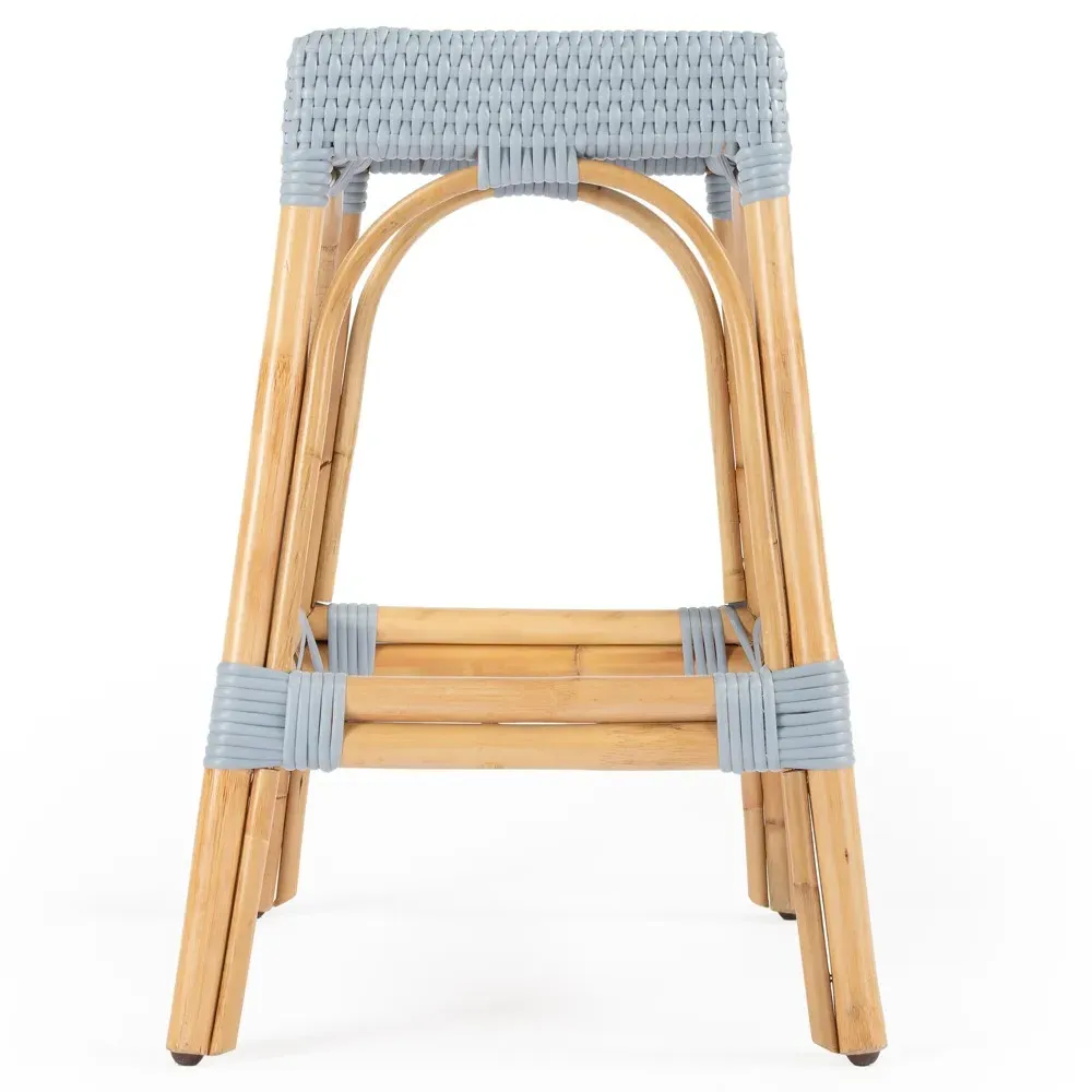 Frances Counter Stool - Blue, Rattan
