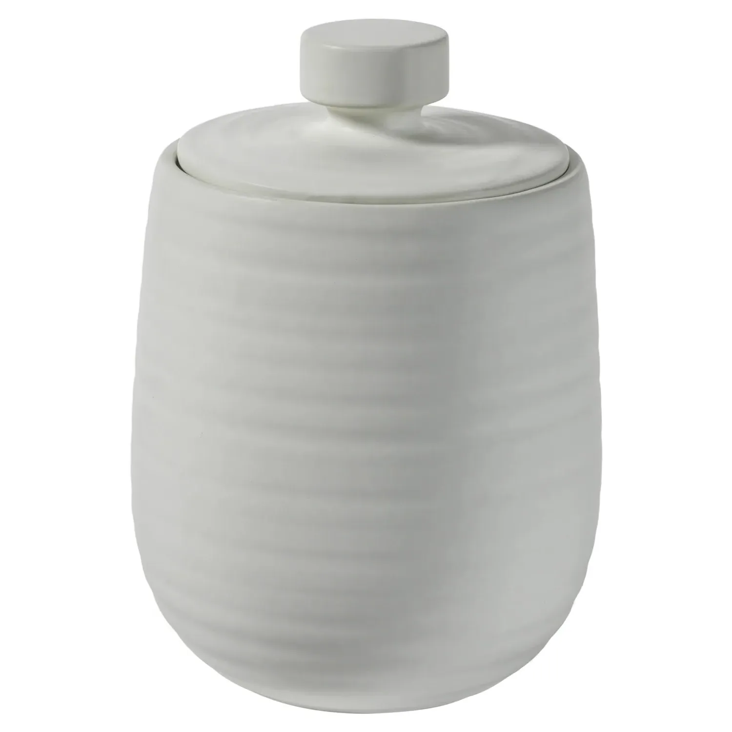 Frances Large Decorative Jar - White, Ceramic