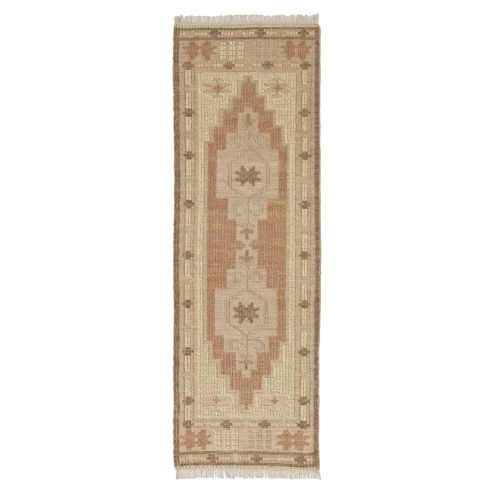 Francesca Global Oushak Patterned Runner Rug - Pink, Wool image