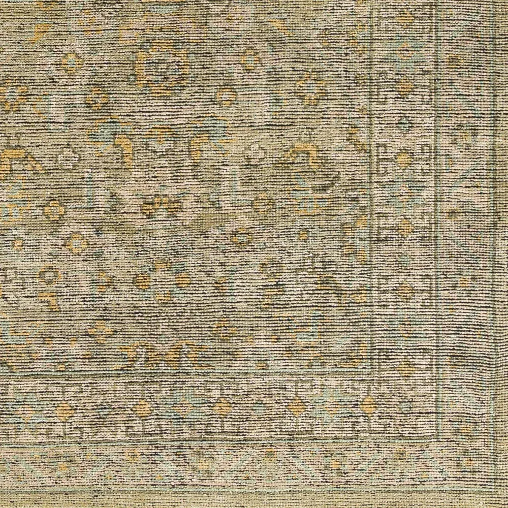 Franchesca French Country Hand Knotted Rug - Green, Wool