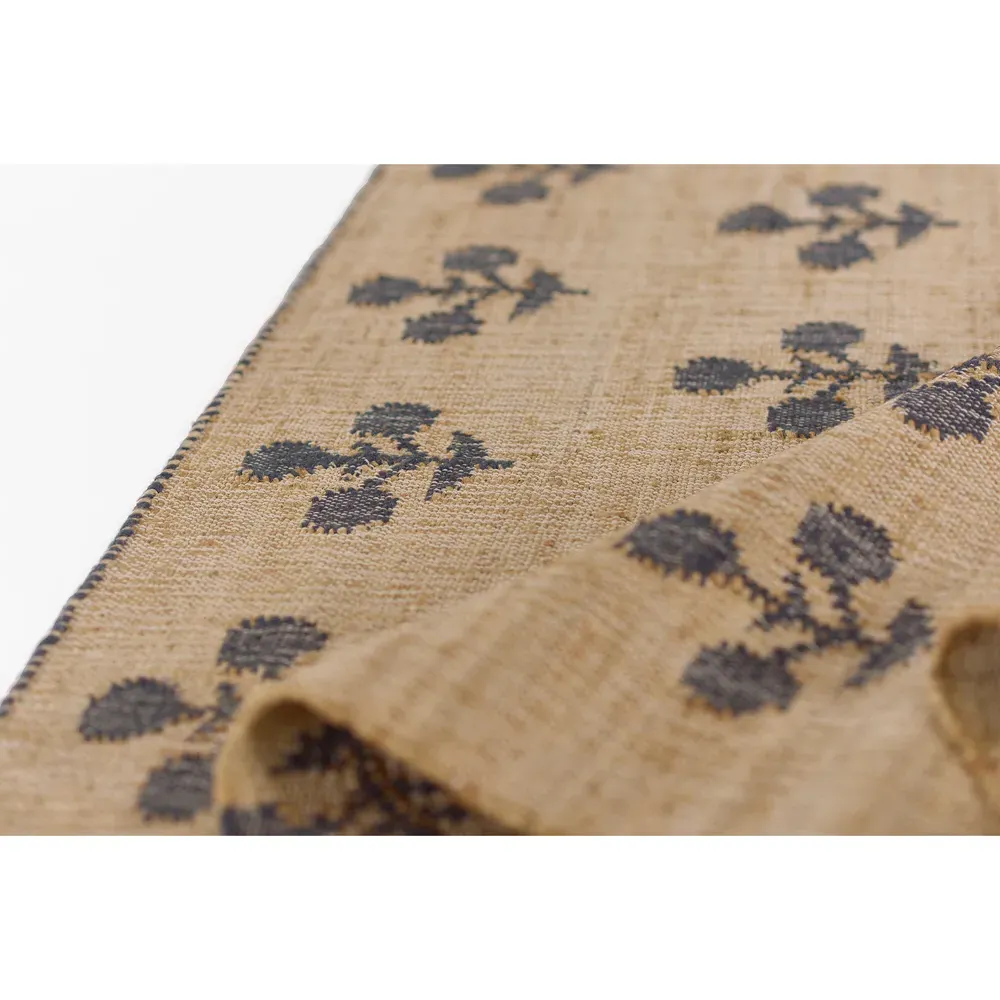 Francine Floral Patterned Rug - Blue, Jute