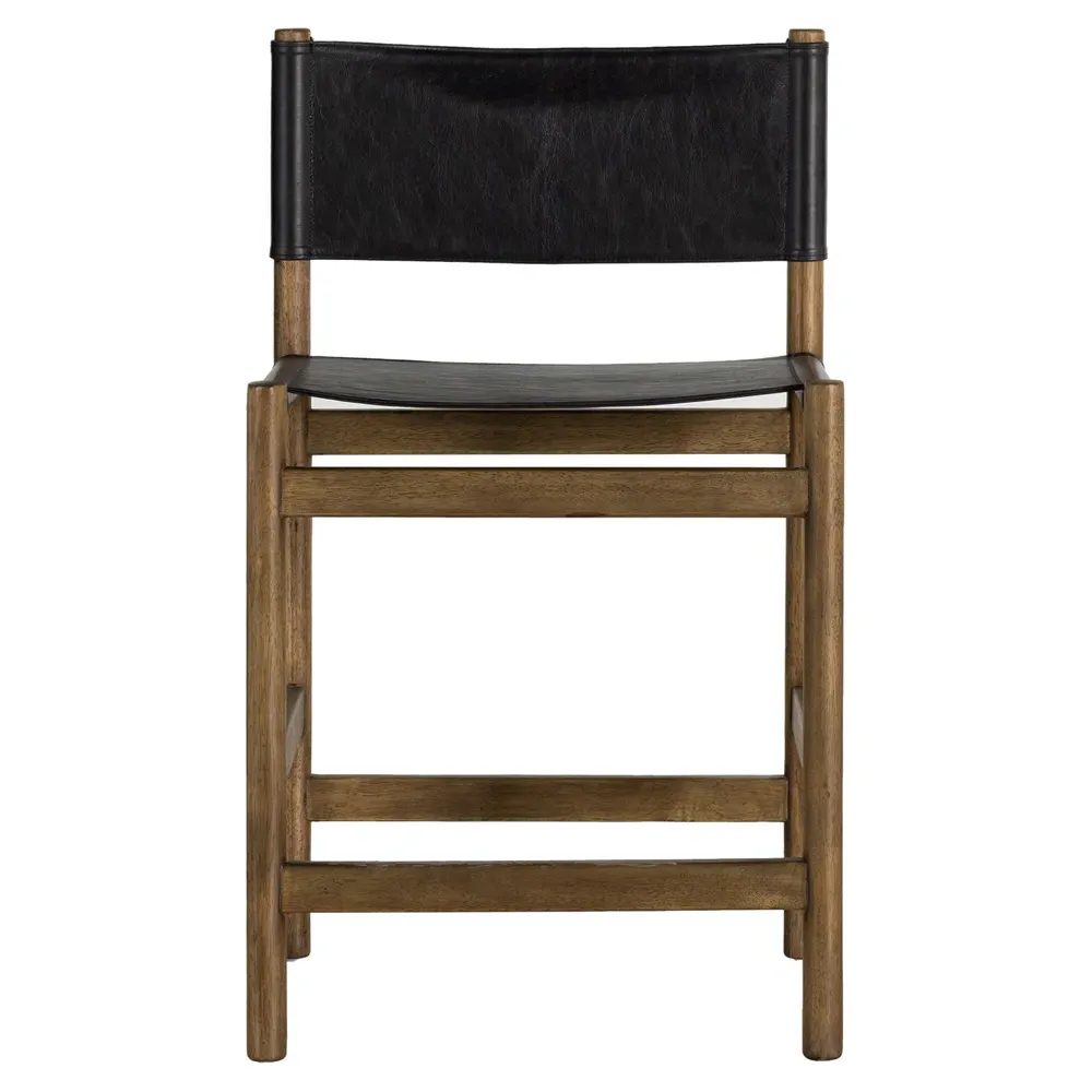 Francis Bar Stool - Black, Leather