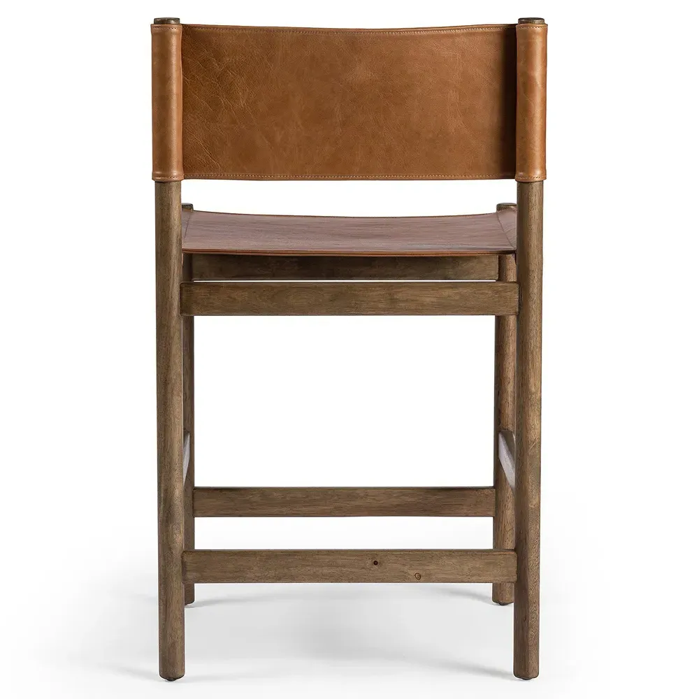 Francis Counter Stool - Brown, Leather