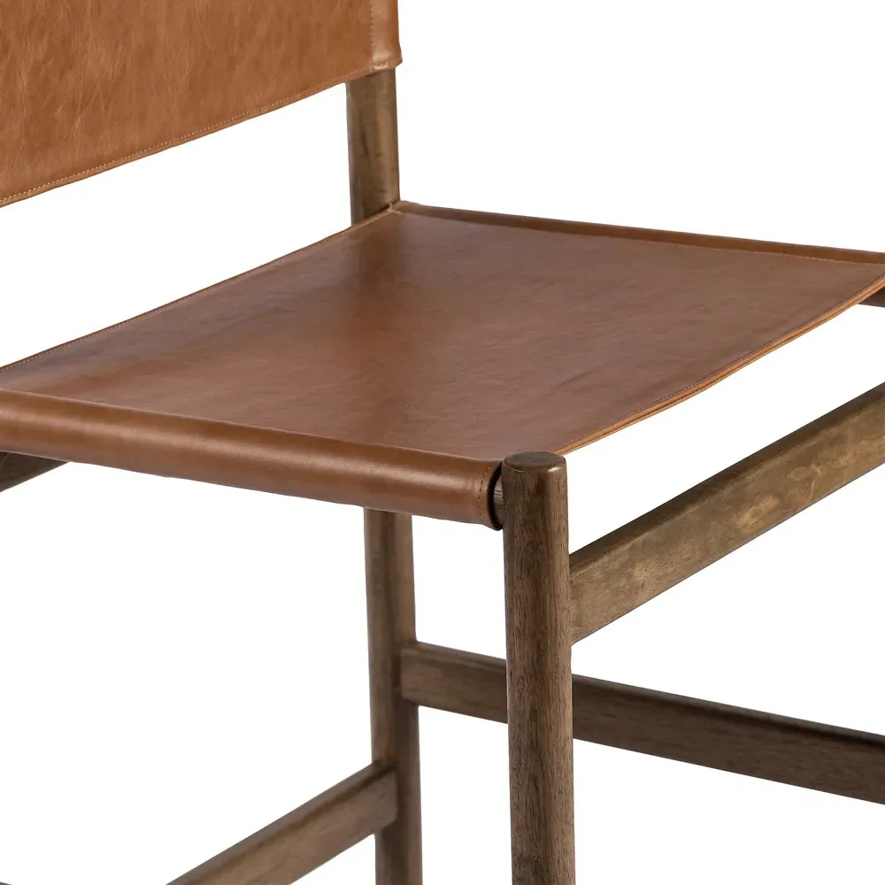 Francis Counter Stool - Brown, Leather