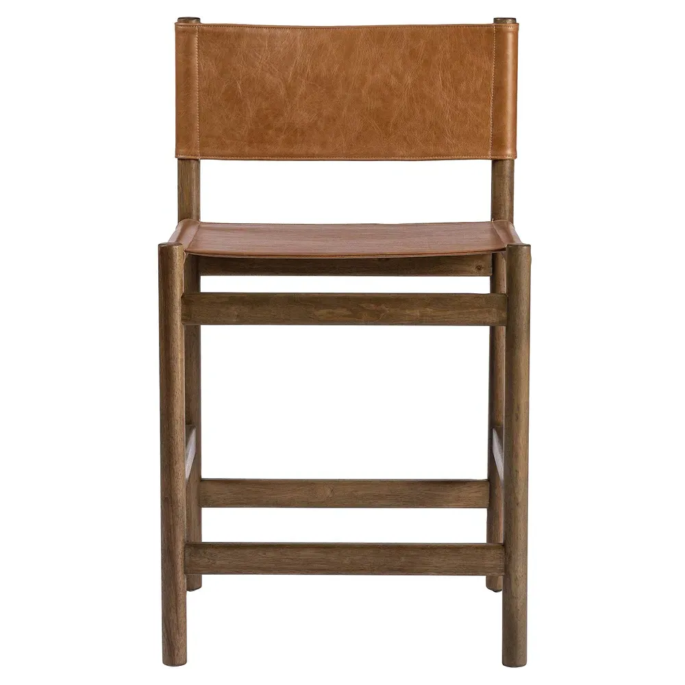 Francis Counter Stool - Brown, Leather image