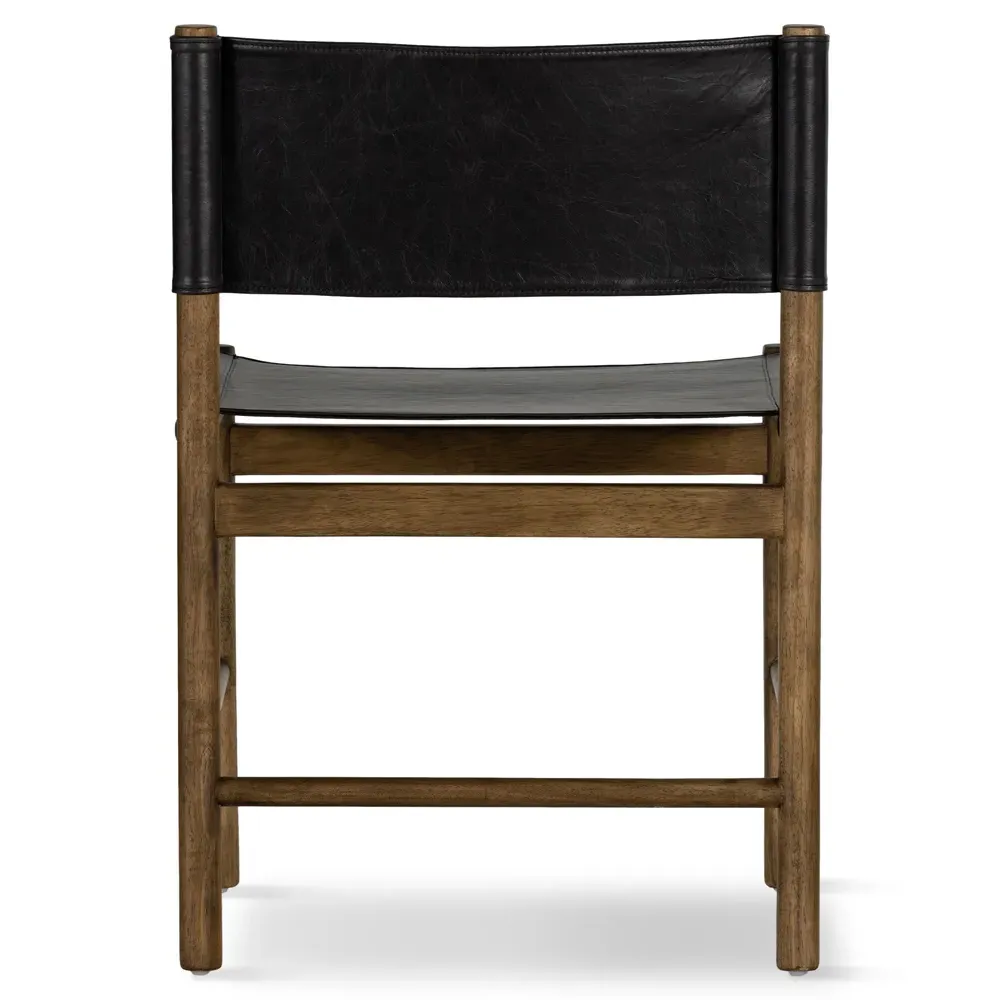 Francis Dining Side Chair - Black, Leather