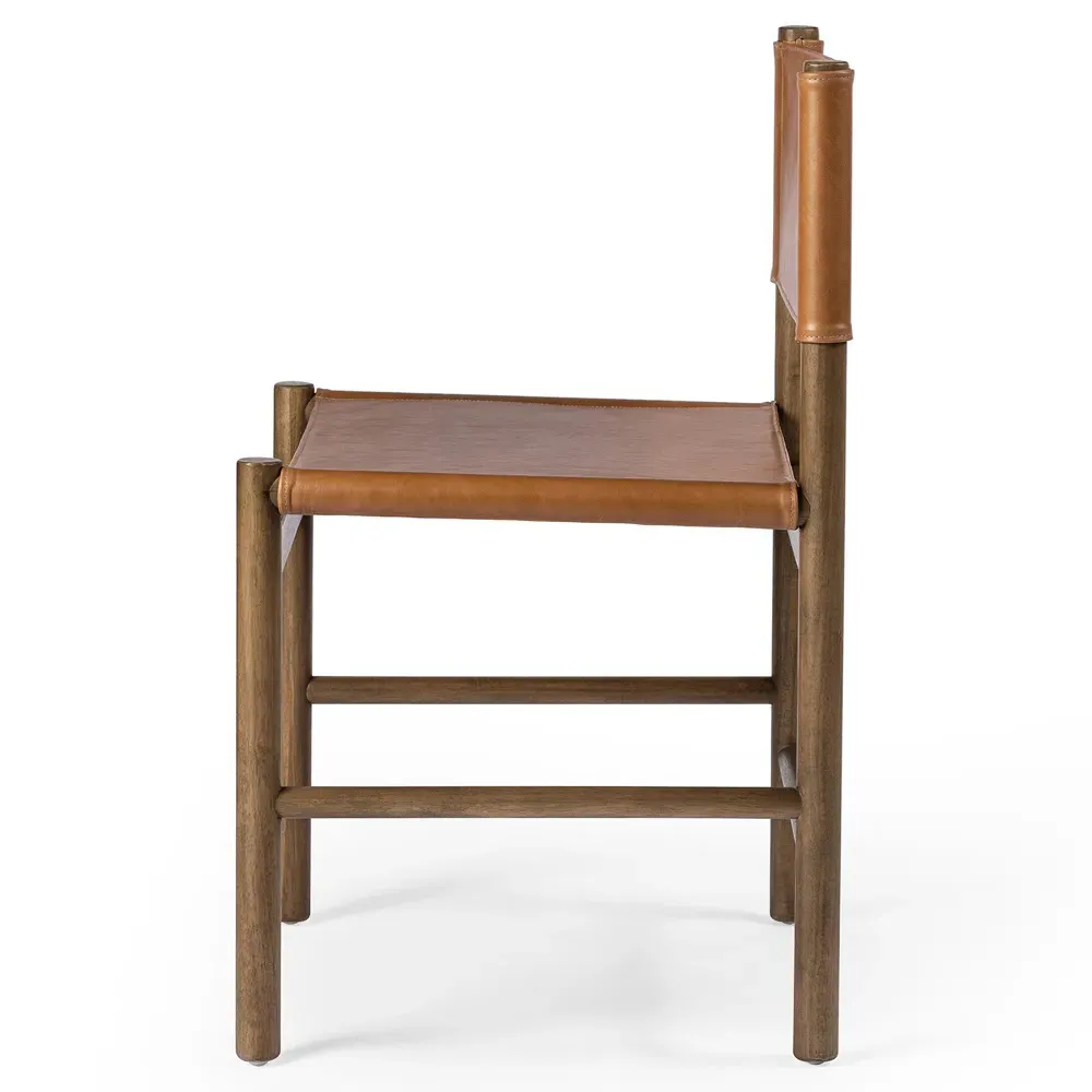 Francis Dining Side Chair - Brown, Leather