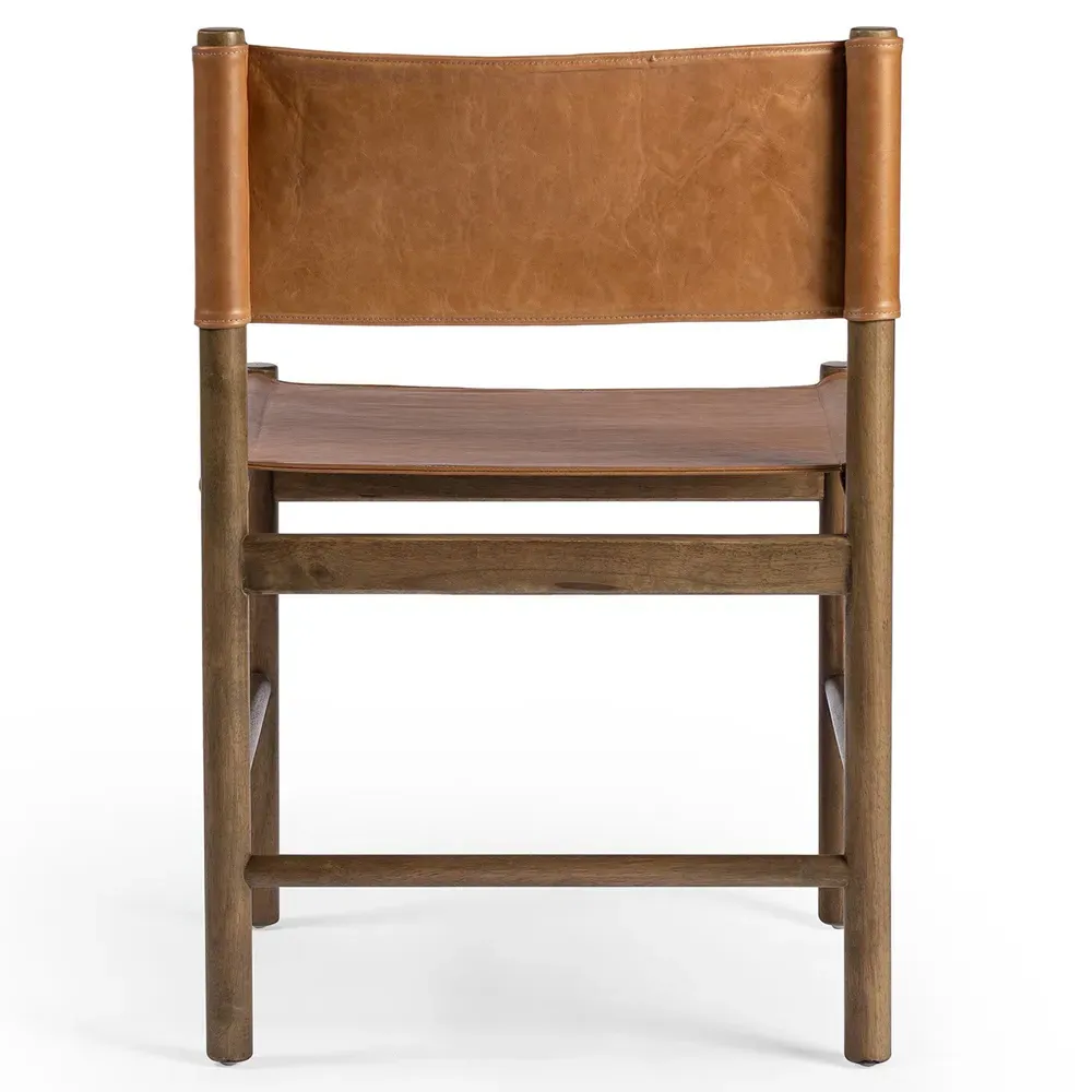 Francis Dining Side Chair - Brown, Leather