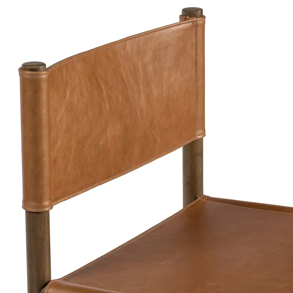 Francis Dining Side Chair - Brown, Leather