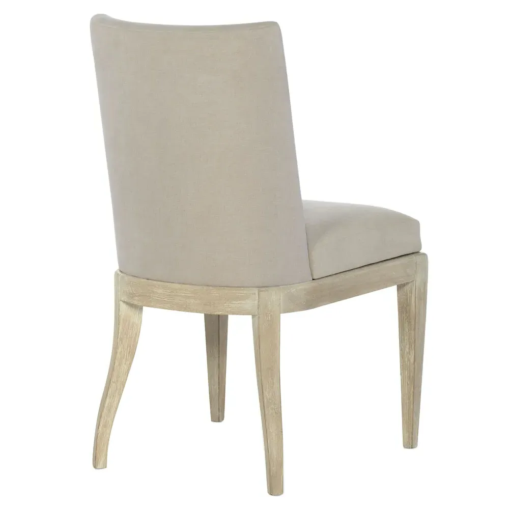 Francis Oak Wood Upholstered Dining Side Chair - Beige