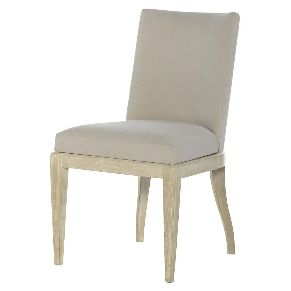 Francis Oak Wood Upholstered Dining Side Chair - Beige image