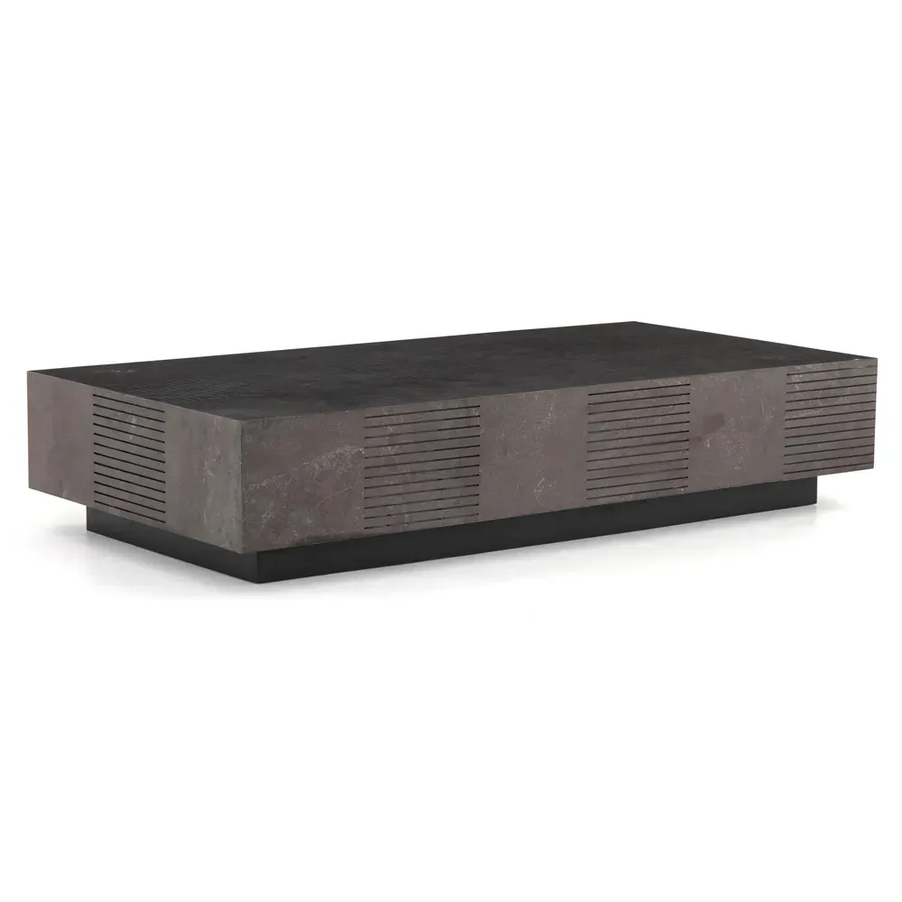 Frane Rectangular Block Coffee Table - Grey, Bluestone