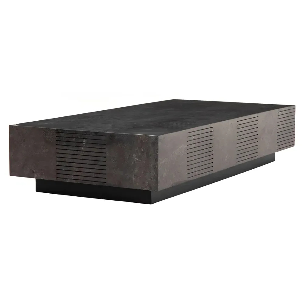 Frane Rectangular Block Coffee Table - Grey, Bluestone