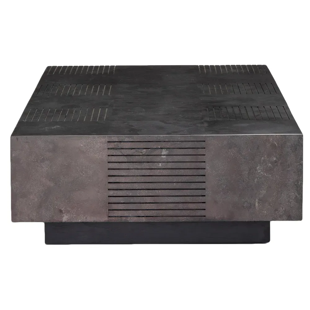 Frane Rectangular Block Coffee Table - Grey, Bluestone