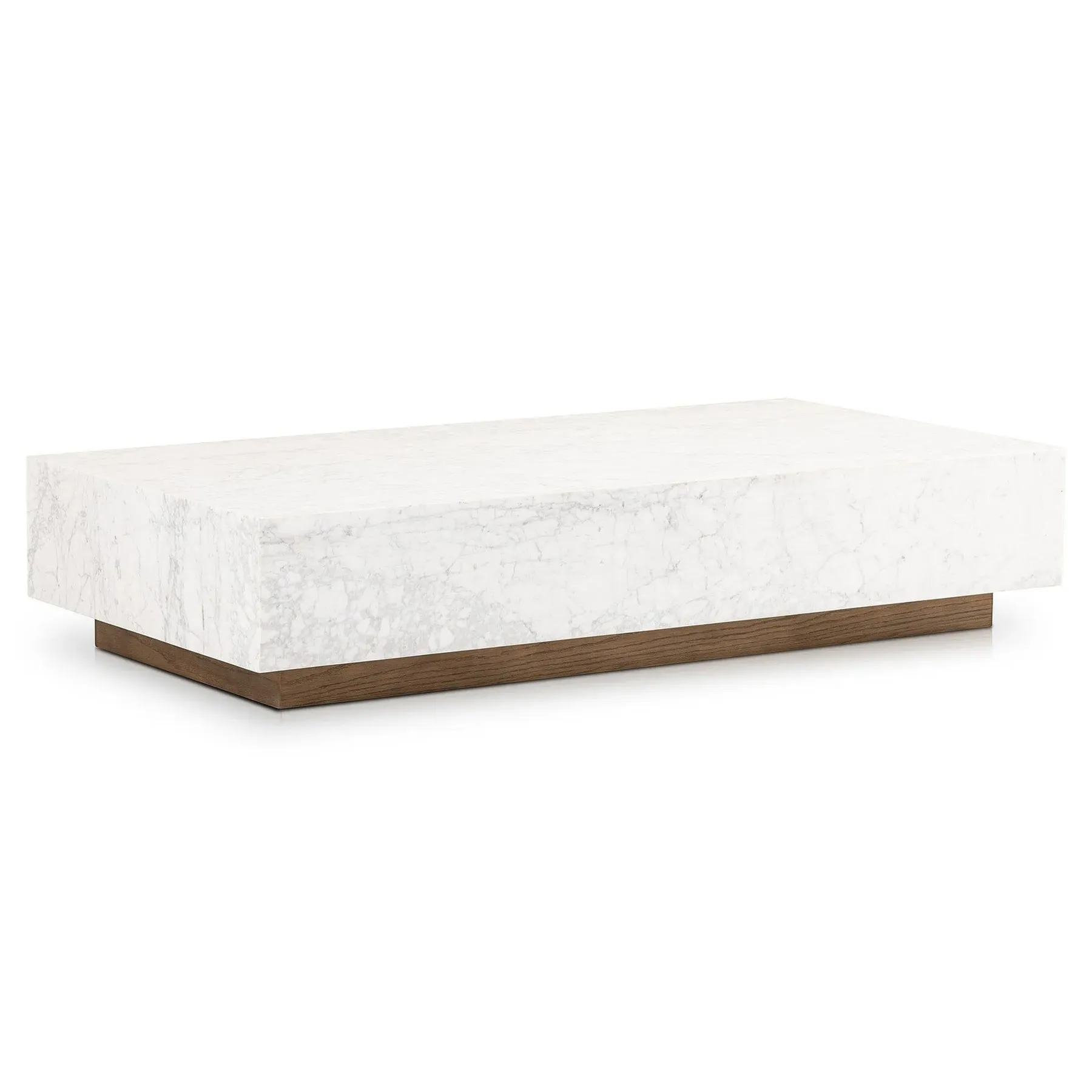 Frane Rectangular Coffee Table - White, Marble