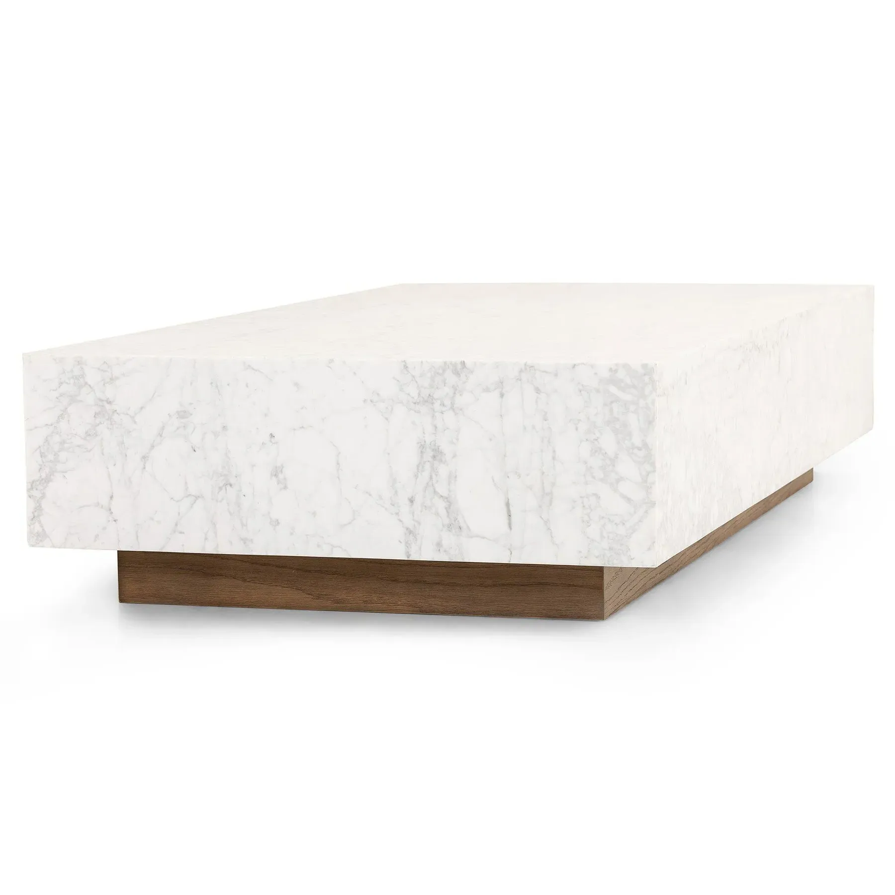 Frane Rectangular Coffee Table - White, Marble