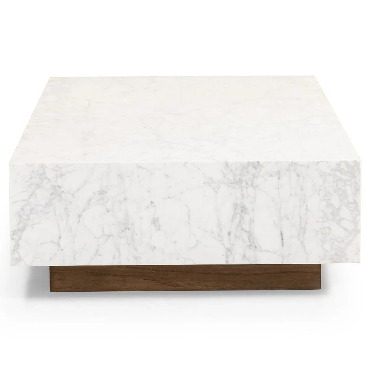 Frane Rectangular Coffee Table - White, Marble