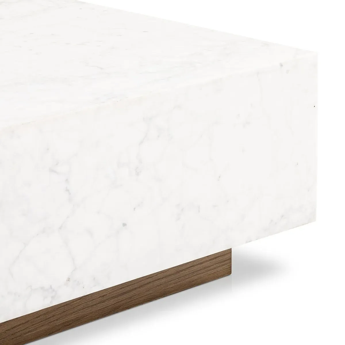 Frane Rectangular Coffee Table - White, Marble