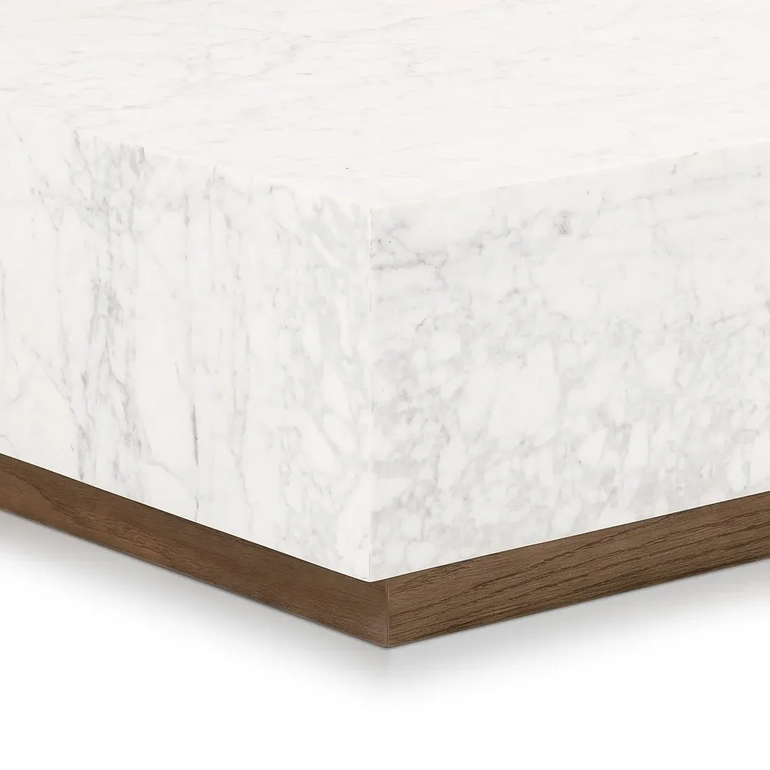Frane Rectangular Coffee Table - White, Marble