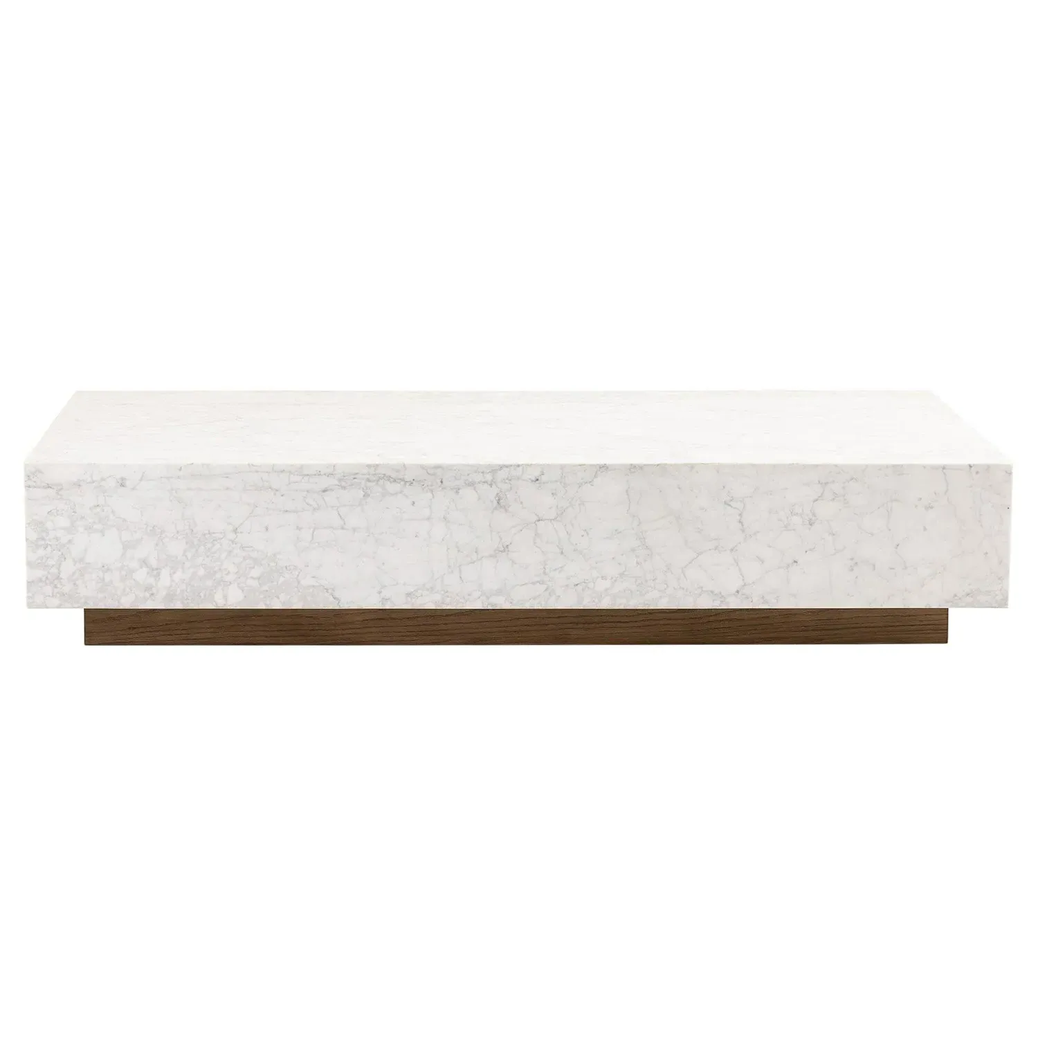Frane Rectangular Coffee Table - White, Marble