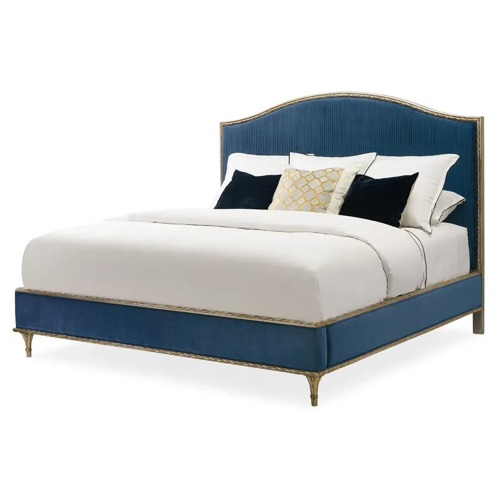 Frank King Size Bed Frame - Blue, Hardwood