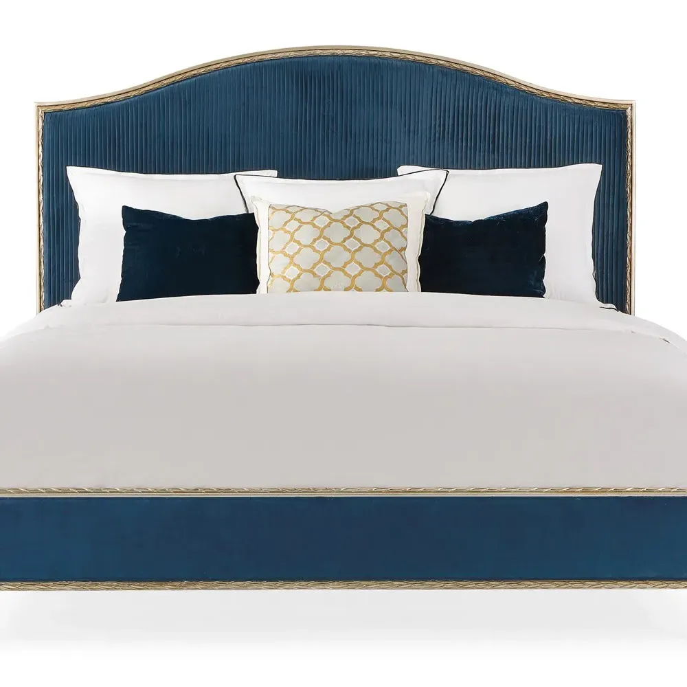 Frank King Size Bed Frame - Blue, Hardwood